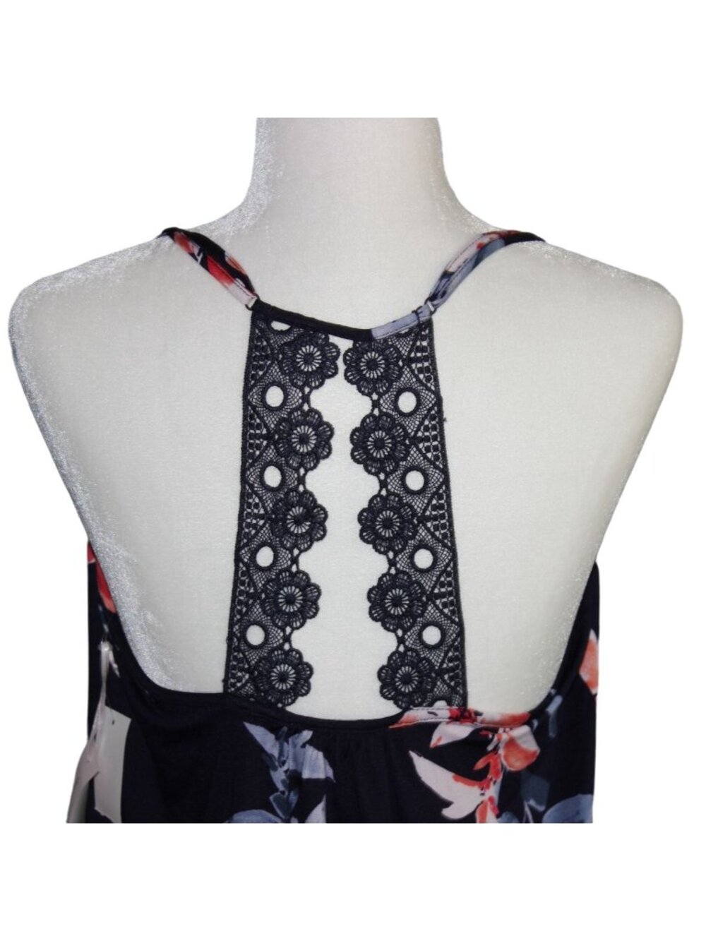 Linea Donatella Light Weight Floral Tank Top-Blue-Size Small-NWT - Picture 7 of 9